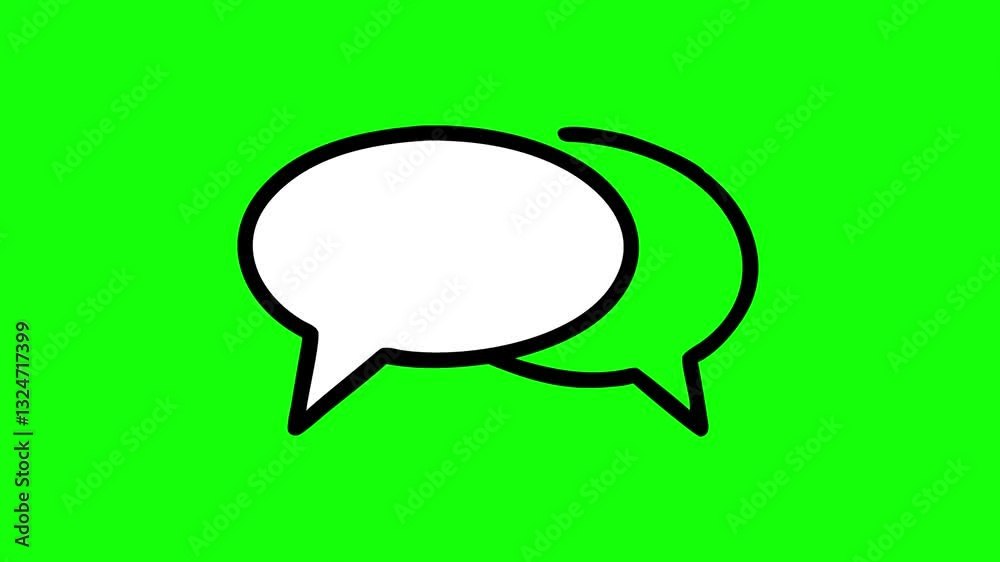 speech bubble balloon animation. chat communication. cartoon message design. on chroma key green screen background speech bubble balloon animation. chat communication. cartoon message design. on chroma key green screen background