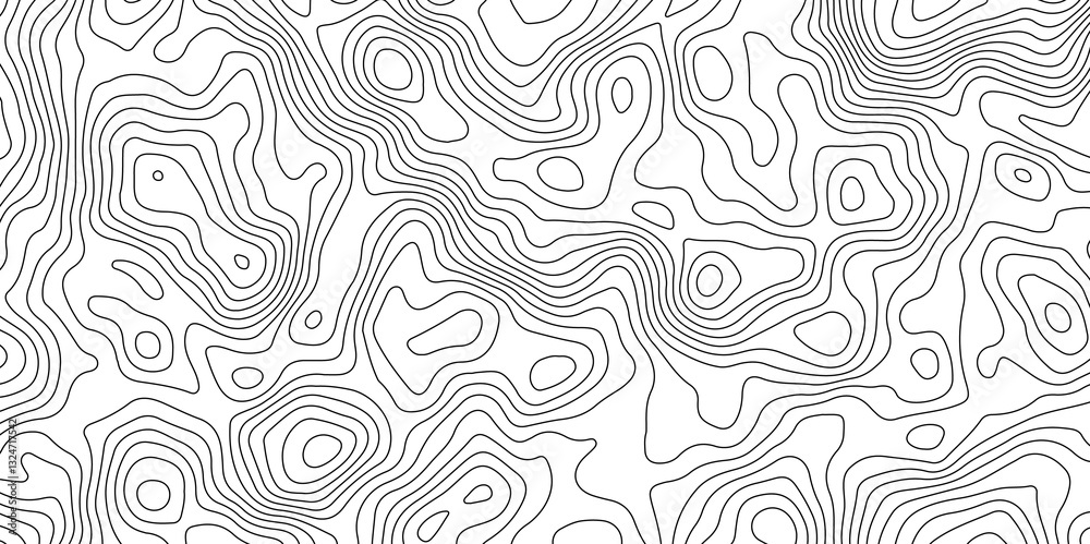 Black and White Contour Lines. Topographic Terrain Vector Background Black and White Contour Lines. Topographic Terrain Vector Background
