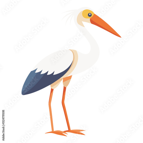 vector illustration of a stork