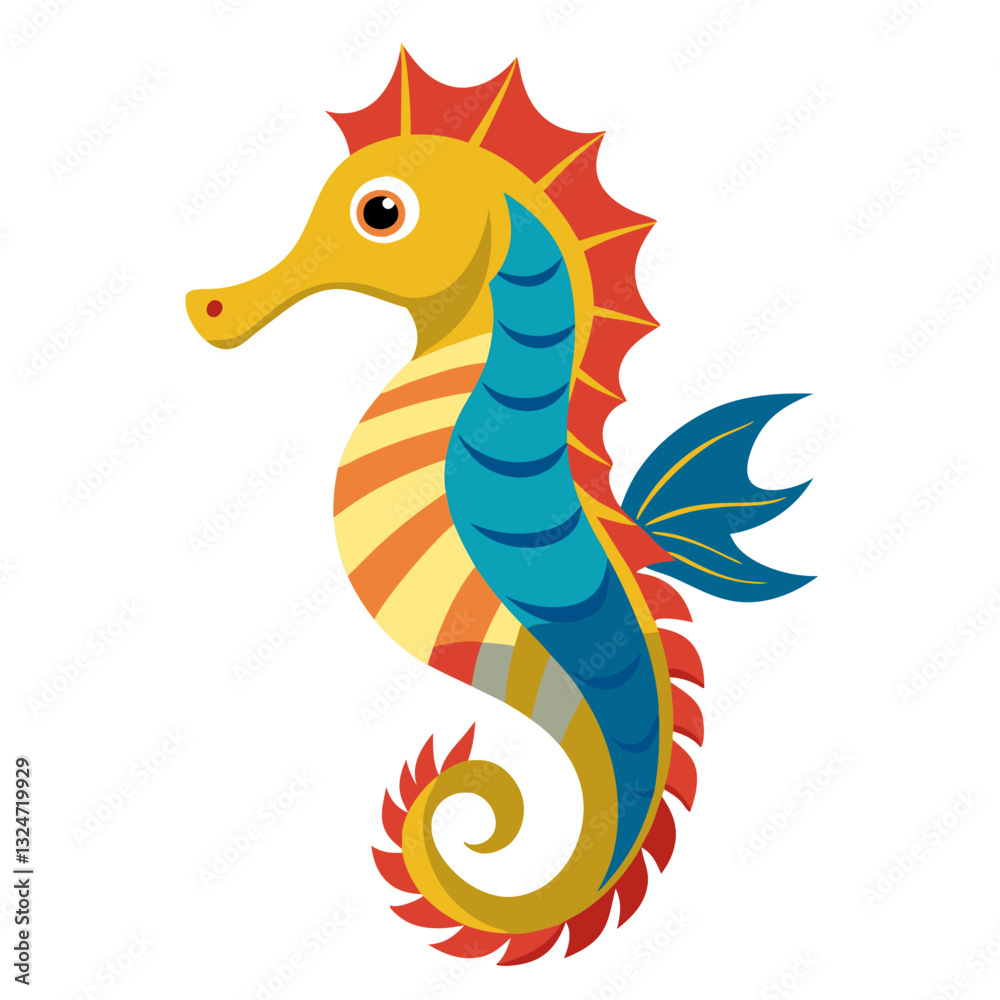 vector illustration of a cartoon sea horse vector illustration of a cartoon sea horse