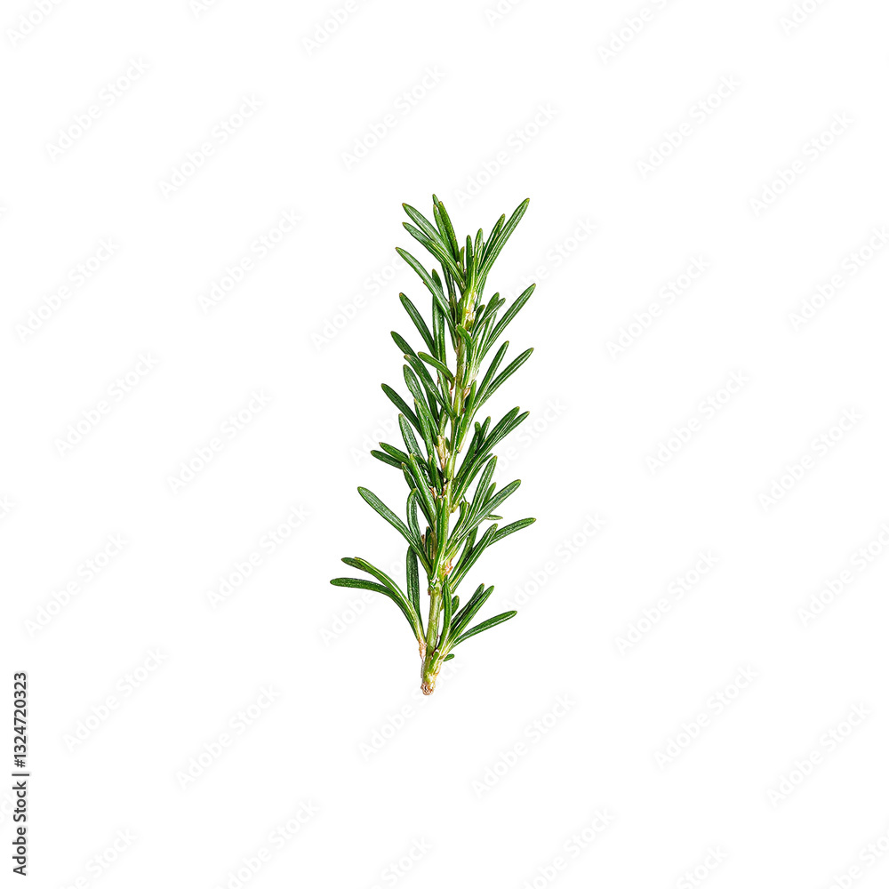 Fresh rosemary herb branch with aromatic green leaves isolated on white Ideal for culinary wellness and nature concepts Fresh rosemary herb branch with aromatic green leaves isolated on white Ideal for culinary wellness and nature concepts