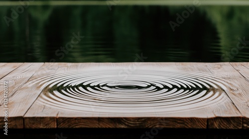 Ripples in water creating serene patterns at a wooden dock.