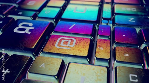 Iridescent Keys A Futuristic Keyboard in Motion
