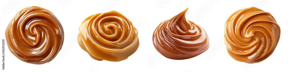 Set of a playful scattering of macarons isolated on transparent background