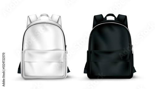 white and black backpack