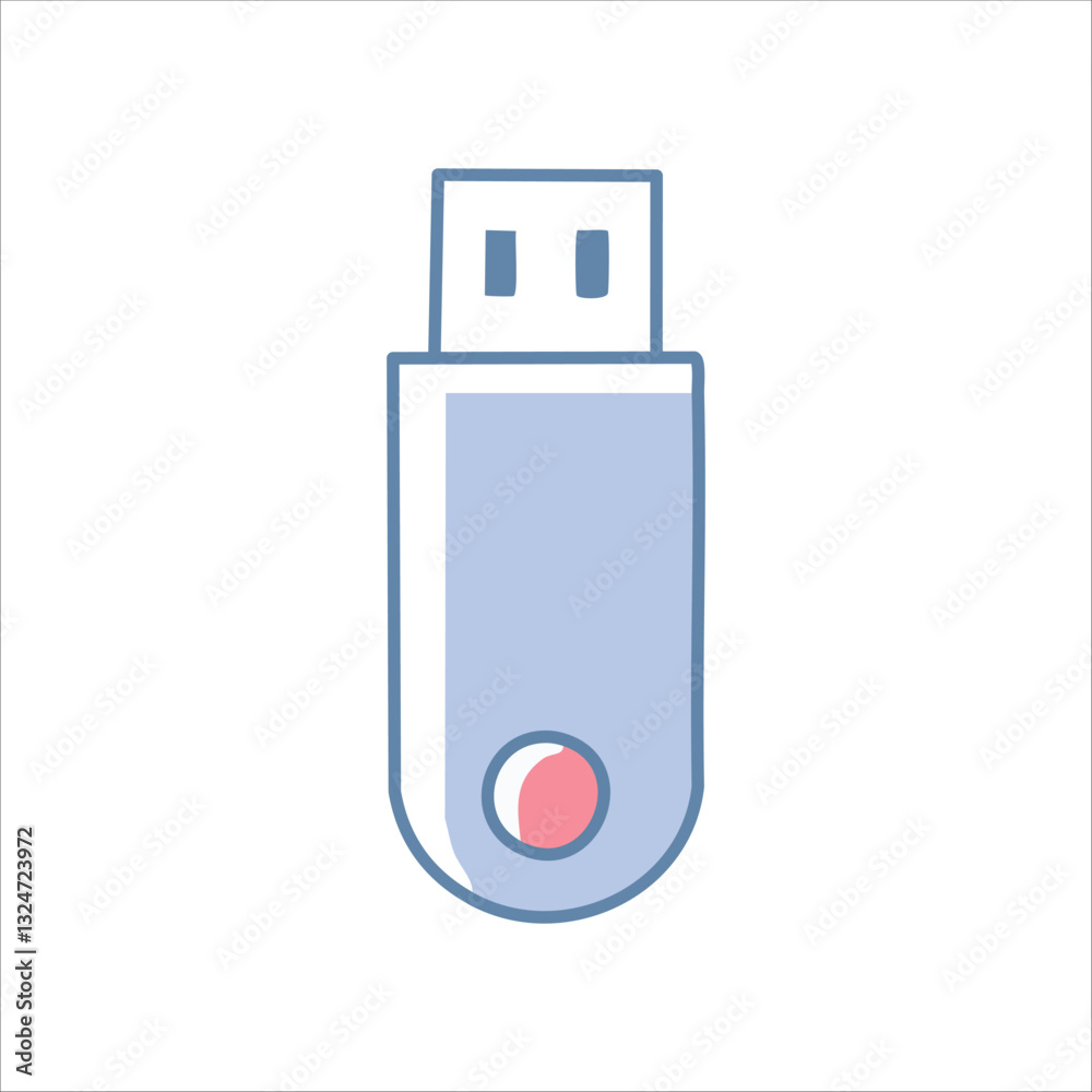 Simple illustration of a USB flash drive Simple illustration of a USB flash drive