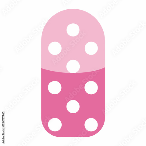 Nail design with white dots on the French manicure with pink varnish of various shades vector on white background.