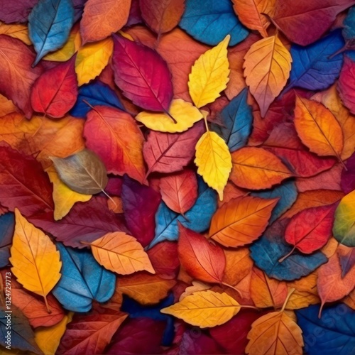Wallpaper Mural Autumn Leaves in Vibrant Colors Torontodigital.ca