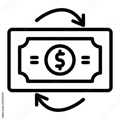 Money Exchange Vector Line Icon Design photo