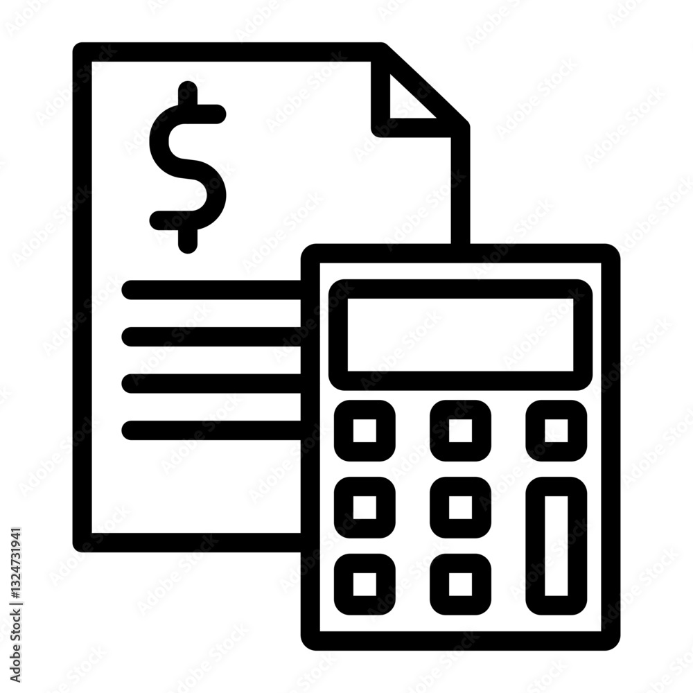 Budget Planning Vector Line Icon Design Budget Planning Vector Line Icon Design