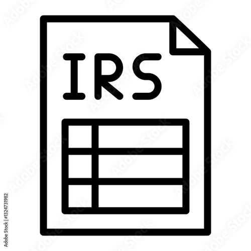 IRS Document Vector Line Icon Design