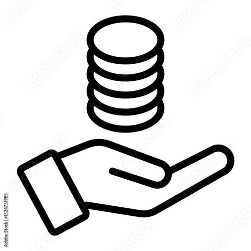 Retirement Fund Vector Line Icon Design