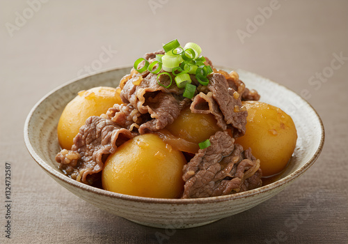 Savory Beef and Potato Nimono Japanese Stew