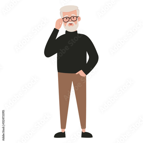 old man simple illustration 
