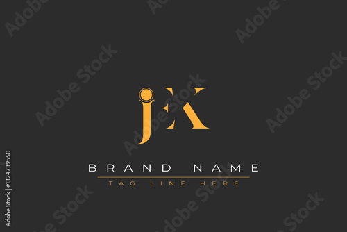 JEK abstract letter logo design. This logo is designed by three abstract letters.