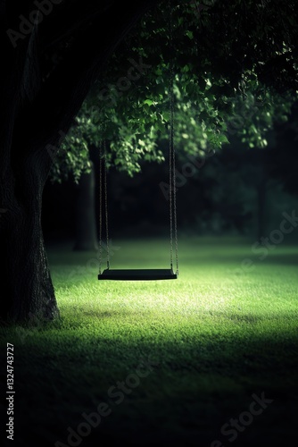 Obraz na płótnie Empty swing in park in Spring. w salonie