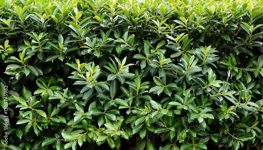 Garden hedge, wild privet green leaves background
Garden hedge, wild privet green leaves background