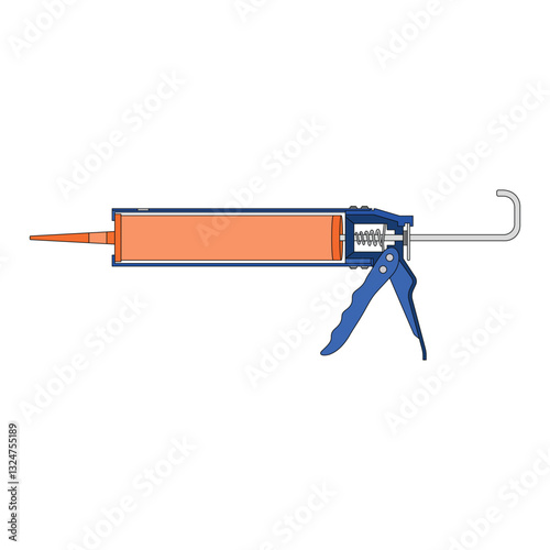 kids drawing vector illustration sealant gun cartoon isolated