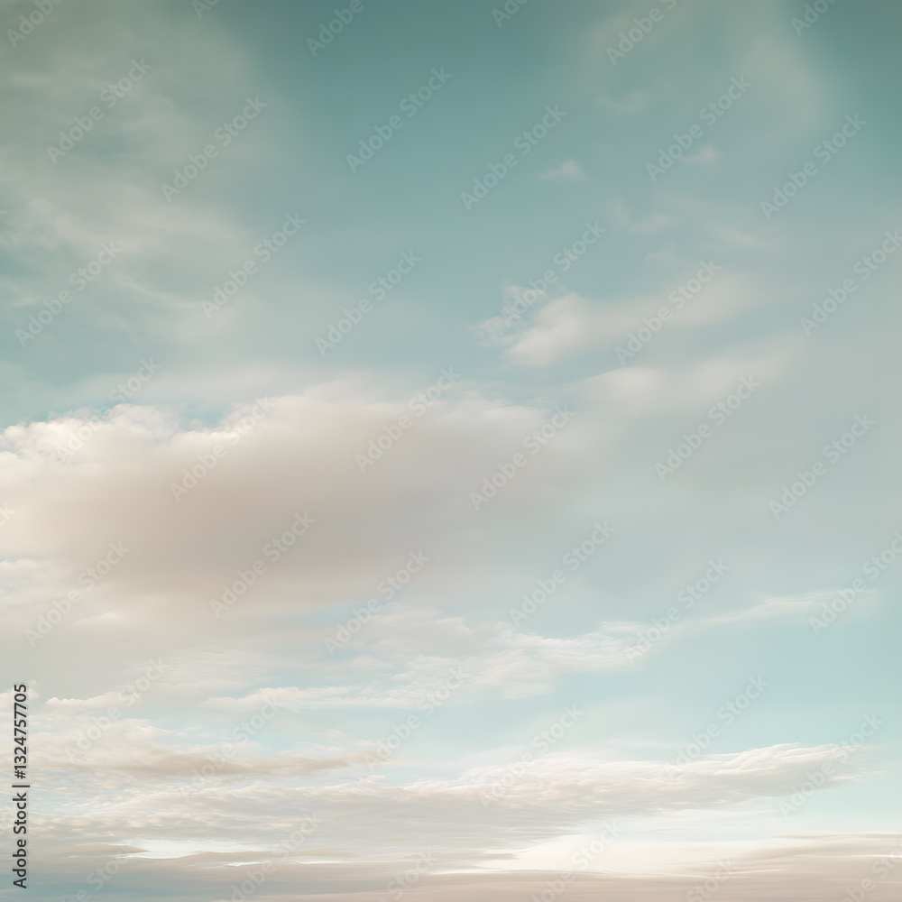 Obraz premium A serene winter sky with soft white clouds