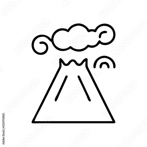 Volcano eruption, eruption cloud, volcanic symbol, smoke eruption, lava activity, volcano explosion, eruption hazard, natural disaster, environmental danger, explosive eruption