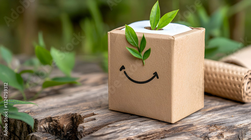 Eco-friendly toilet paper in a natural package