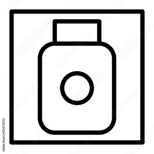 Reagent Bottle Line Icon