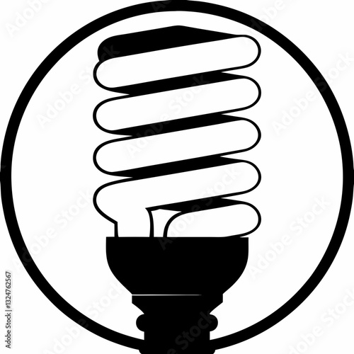 "Energy-Saving Compact Fluorescent Light Bulb Icon"