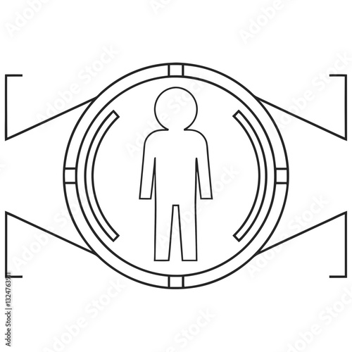 A digital human icon symbolizing modern technology, digital profiles, and biometric identification in apps, interfaces, and security systems.






