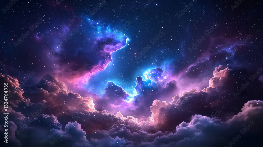 Fototapeta premium Auroras Illuminating the Sky and Earth's Frequencies Interaction