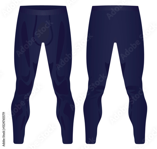 Blue male leggings. vector illustration