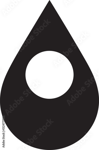 Black Silhouette Location Pin Icon – Minimalist GPS Marker Symbol