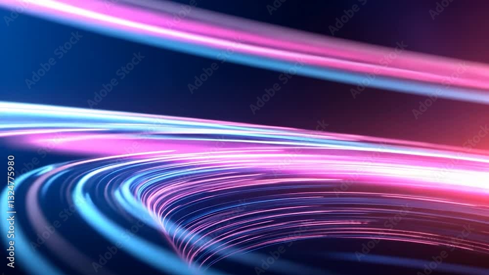 Abstract light trails in vibrant colors creating a dynamic motion effect against a dark background Abstract light trails in vibrant colors creating a dynamic motion effect against a dark background
