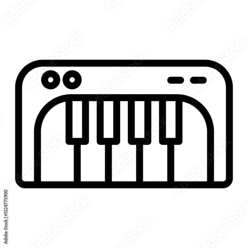 Piano Vector Line Icon Design