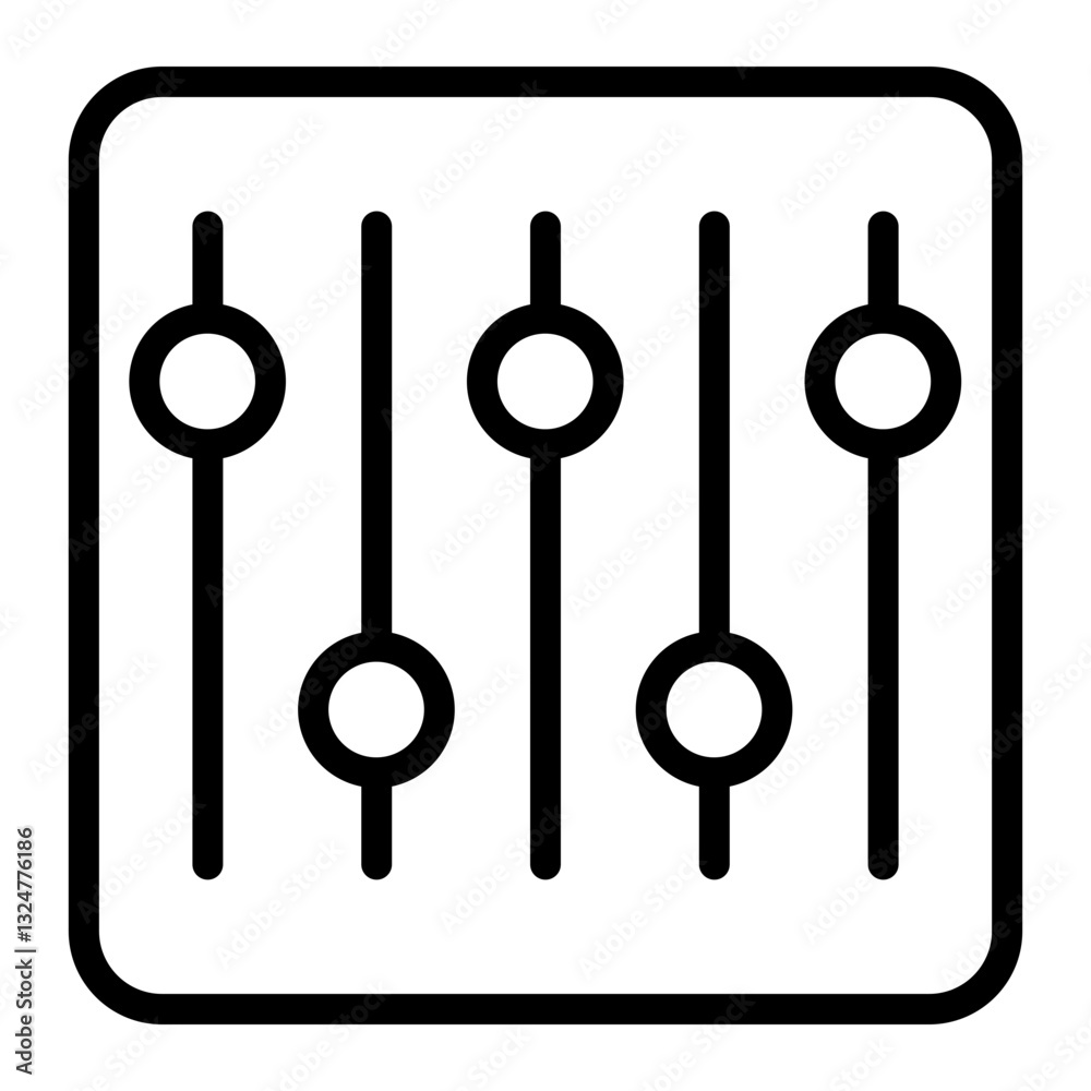 Equalizer Vector Line Icon Design Equalizer Vector Line Icon Design