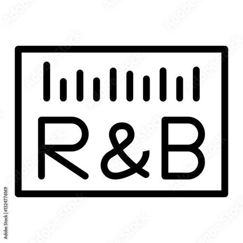 R&B Music Vector Line Icon Design
