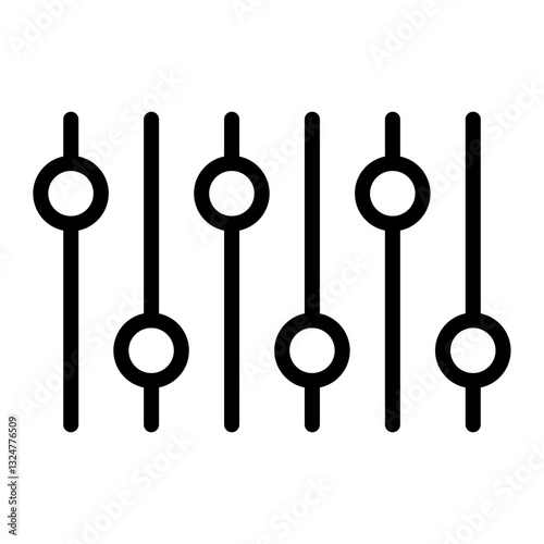 Sound Mixer (Fader) Vector Line Icon Design