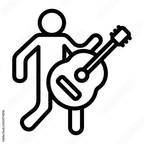 Musician Vector Line Icon Design