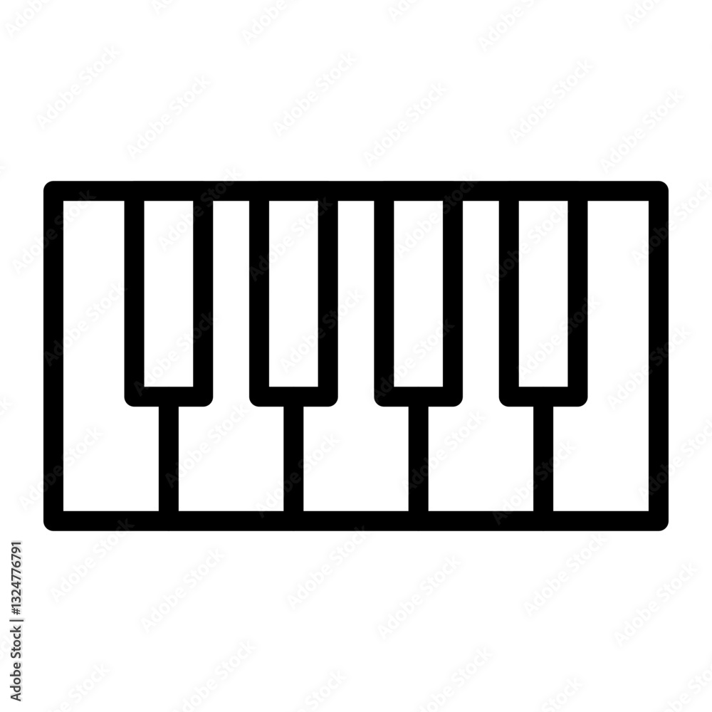 Naklejka premium Piano Keys Vector Line Icon Design