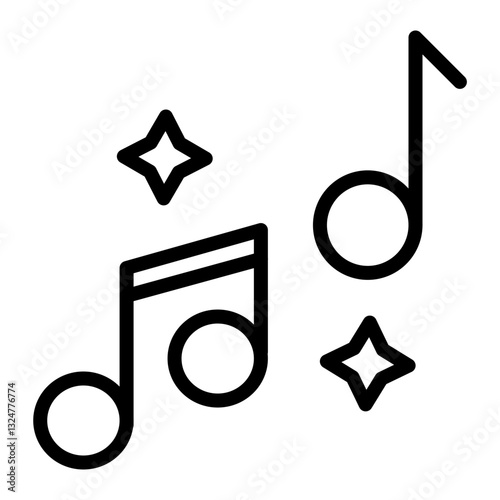 Music Theory Vector Line Icon Design