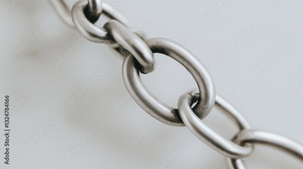 Fototapeta premium Detailed macro view capturing the beauty of metal bracelet links with highlights on texture and design, evoking a sense of elegance