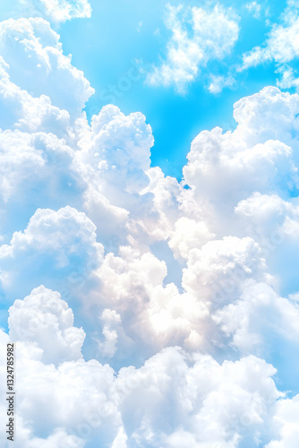 Fluffy white clouds against a vibrant blue sky (1)