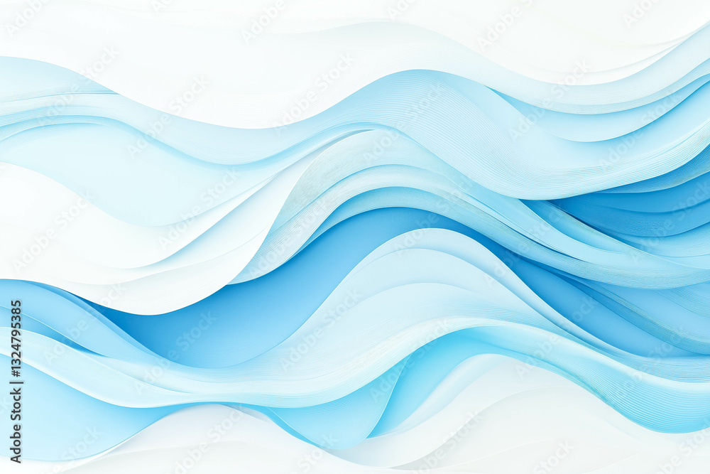 Fototapeta premium Abstract blue and white wave patterns in fluid motion design
