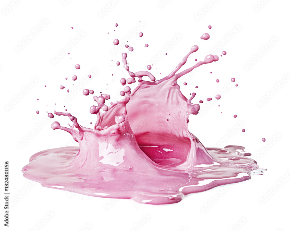 Dynamic pink paint splash capturing motion and texture, cut out Dynamic pink paint splash capturing motion and texture, cut out