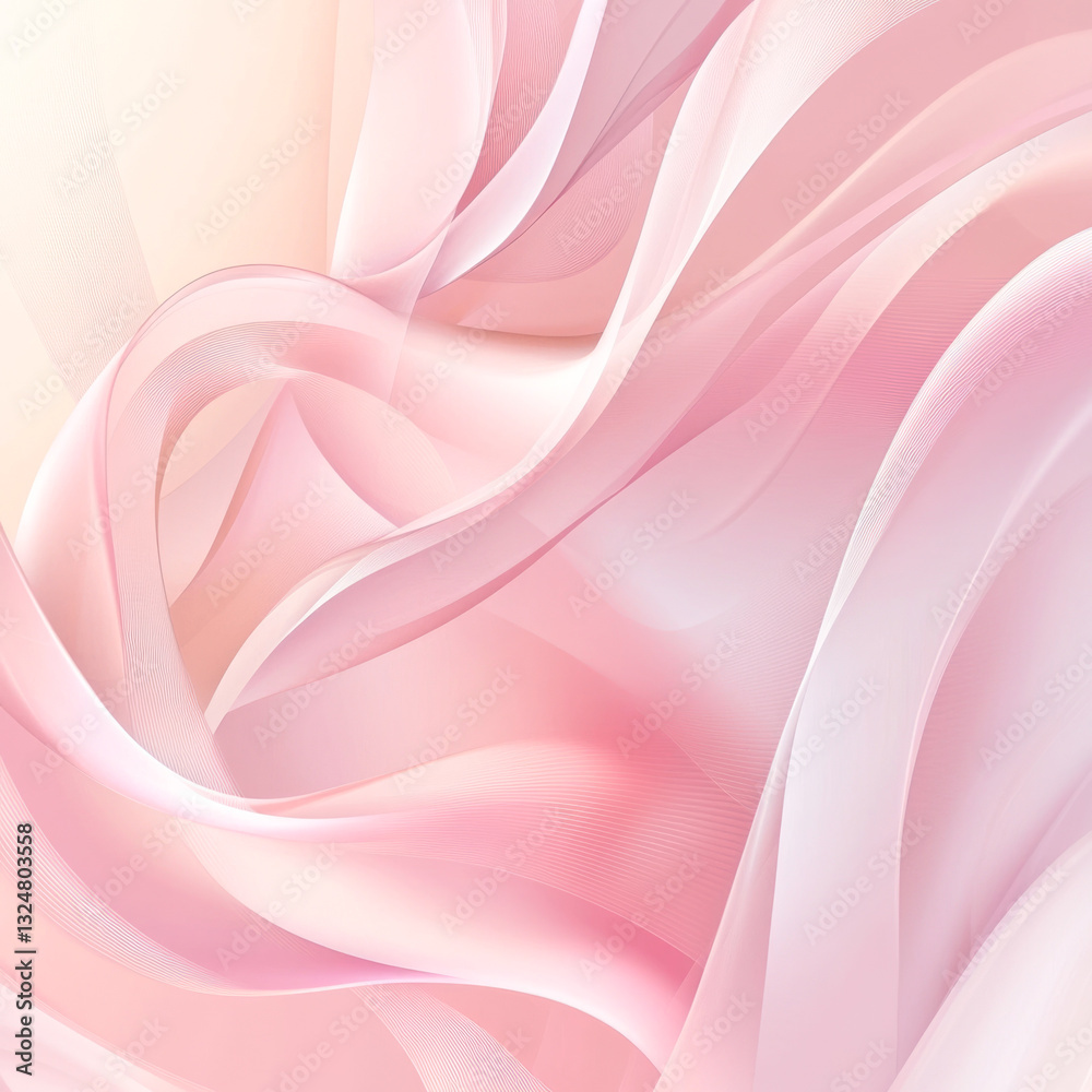 Obraz premium Elegant abstract pink wave pattern with light hues and flowing design
