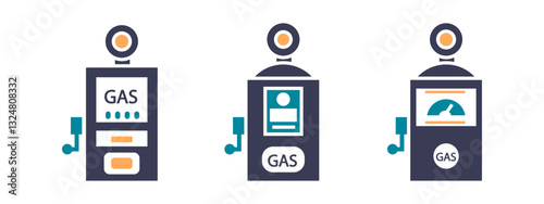 Fuel pump icon. Gas station icon set modern flat design
