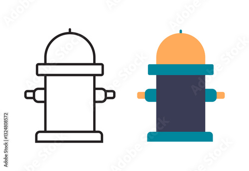 fire hydrant icon set