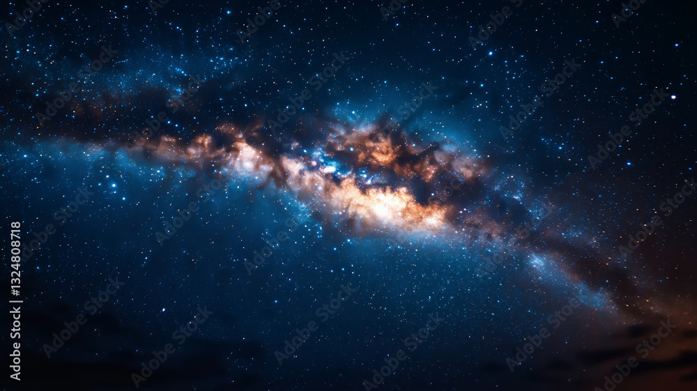 Obraz premium Stunning night sky reveals cosmic wonders above Galapagos Islands