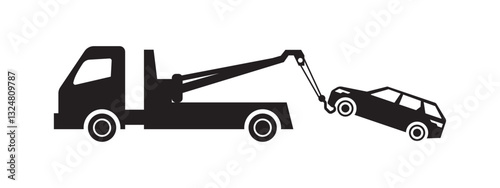 towing a car icon isolated on white