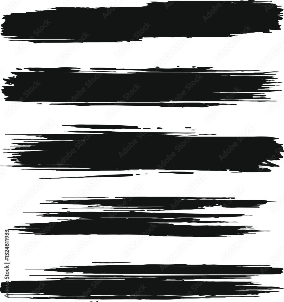 Black brush strock set Black brush strock set