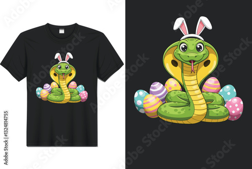 Funny cartoon monsters and an Easter bunny with eggs create a unique apparel design vector illustration for men's casual t-shirts
